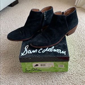 Black suede booties